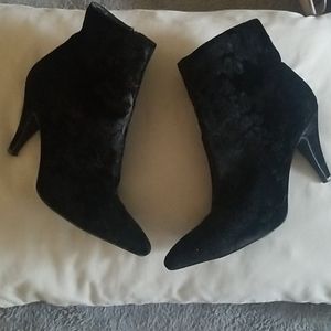 9.5 Black velvet ankle boots